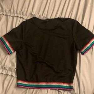 Black Sparkly Crop Top